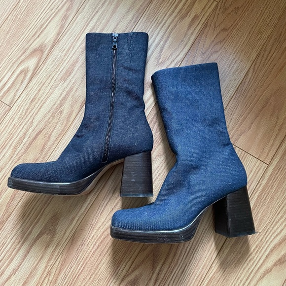 Rag & Bone Matrix Denim Platform Boots - Picture 4 of 7